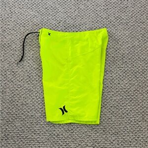 Hurley Men's Board Short Size 31 Bottom 10" Florescent Yellow Drawstring Pocket